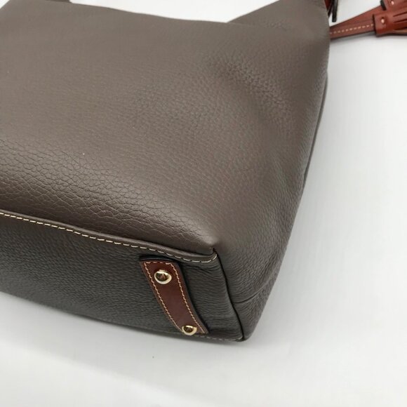 Dooney & Bourke Gray Pebbled Grain Leather Paige Sac Shoulder Bag - Picture 8 of 11